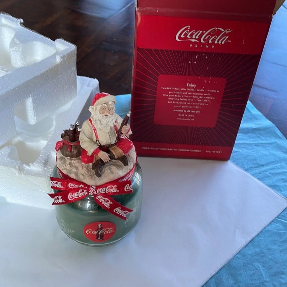 2003 Coca-Cola Santa Claus Christmas Decorative Holiday Candle VTG